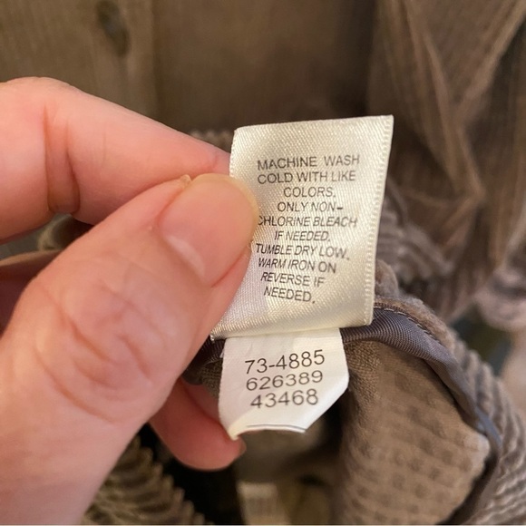 J. JILL Women Taupe Neutral Corduroy Velvet Cuffs Button Pleated Jacket- Medium - Picture 9 of 9